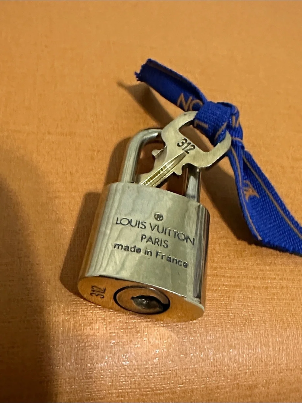 Louis Vuitton Gold Tone Padlock with Key #312**